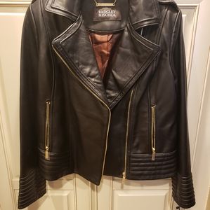 Badgely Mishka Black leather moto jacket. NWT